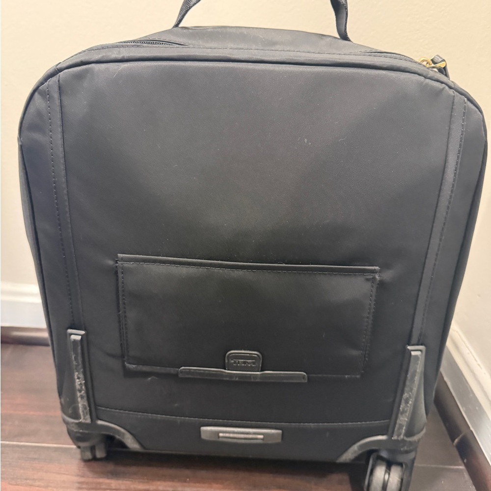 Tumi Black Rolling Travel Bag with Gold Hardware and Front Pocket - Picture 3 of 8
